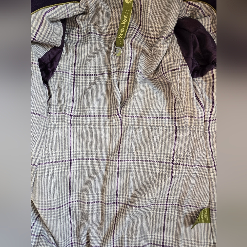 SOIA & KYO Purple Wool Blend thigh length Coat with Oversized buttons . Size XS - Picture 11 of 16